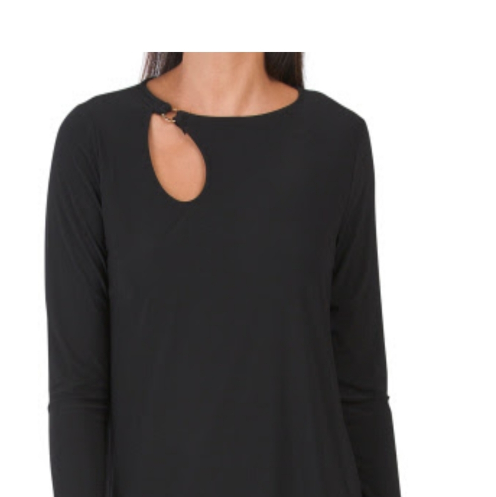 NINE WEST Asymmetrical Ring Yoke Top